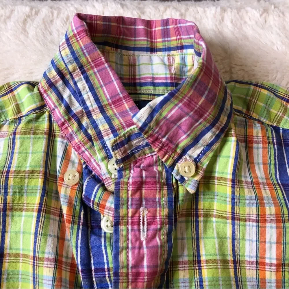 Ralph Lauren multicolor plaid long sleeve button down shirt size 4T